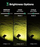 Airmee Solar Outdoor Lights for Outside, ‎30 LED Spotlights IP68 Waterproof, 3 Modes Solar Landscape Lights 40000H Lifespan, Auto On/Off Garden Lights for Yard/Pathway, Warm White 6 Pack