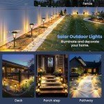GIGALUMI Solar Lights Outdoor Waterproof for Fence, Solar Garden Lights for Deck Fall Decoration,Solar Powered Pathway Landscape Lighting for Yard,Porch,Step,Walkway,Driveway, 6 Pack (Warm White)