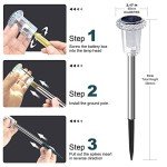 LIANGLOME Solar Lights Outdoor - IP65 Waterproof Solar Pathway Lights Stainless Steel Outdoor Solar Lights for Yard Patio Lawn Walkway and Landscape Cool White (6 Pack)