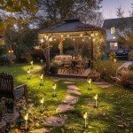 GIGALUMI Solar Pathway Lights 12 Pack, Stainless Steel IP44 Waterproof Auto On/Off Outdoor LED Solar Landscape Lights for Garden, Yard, Patio, Path and Walkway. (Warm White)