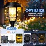 GIGALUMI Solar Lights Outdoor Waterproof for Fence, Solar Garden Lights for Deck Fall Decoration,Solar Powered Pathway Landscape Lighting for Yard,Porch,Step,Walkway,Driveway, 6 Pack (Warm White)