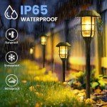 GIGALUMI Solar Lights Outdoor Waterproof for Fence, Solar Garden Lights for Deck Fall Decoration,Solar Powered Pathway Landscape Lighting for Yard,Porch,Step,Walkway,Driveway, 6 Pack (Warm White)