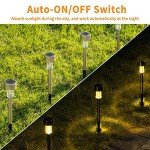 GIGALUMI Solar Pathway Lights 12 Pack, Stainless Steel IP44 Waterproof Auto On/Off Outdoor LED Solar Landscape Lights for Garden, Yard, Patio, Path and Walkway. (Warm White)