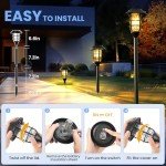 GIGALUMI Solar Lights Outdoor Waterproof for Fence, Solar Garden Lights for Deck Fall Decoration,Solar Powered Pathway Landscape Lighting for Yard,Porch,Step,Walkway,Driveway, 6 Pack (Warm White)