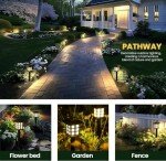 GIGALUMI LED Solar Walkway Lights, 10 Pack Waterproof Lights for Garden, Landscape, Path, Yard, Patio, Driveway - Maintain 10 Hours of Lighting