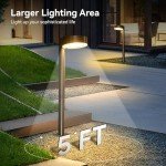 8 Pack Solar Pathway Lights Outdoor, Solar Lights Outdoor Waterproof with Brighter 12 LED, Up to 12 Hrs Outdoor Solar Powered Garden Lights for Yard, Modern Pathway Walkway Path Driveway Lights