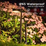 8 Pack Solar Pathway Lights Outdoor, Solar Lights Outdoor Waterproof with Brighter 12 LED, Up to 12 Hrs Outdoor Solar Powered Garden Lights for Yard, Modern Pathway Walkway Path Driveway Lights
