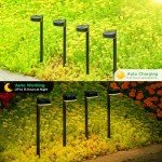 8 Pack Solar Pathway Lights Outdoor, Solar Lights Outdoor Waterproof with Brighter 12 LED, Up to 12 Hrs Outdoor Solar Powered Garden Lights for Yard, Modern Pathway Walkway Path Driveway Lights