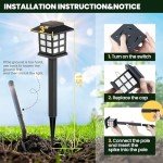 GIGALUMI LED Solar Walkway Lights, 10 Pack Waterproof Lights for Garden, Landscape, Path, Yard, Patio, Driveway - Maintain 10 Hours of Lighting