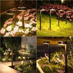 8 Pack Solar Pathway Lights Outdoor, Solar Lights Outdoor Waterproof with Brighter 12 LED, Up to 12 Hrs Outdoor Solar Powered Garden Lights for Yard, Modern Pathway Walkway Path Driveway Lights
