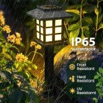 GIGALUMI LED Solar Walkway Lights, 10 Pack Waterproof Lights for Garden, Landscape, Path, Yard, Patio, Driveway - Maintain 10 Hours of Lighting