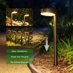 8 Pack Solar Pathway Lights Outdoor, Solar Lights Outdoor Waterproof with Brighter 12 LED, Up to 12 Hrs Outdoor Solar Powered Garden Lights for Yard, Modern Pathway Walkway Path Driveway Lights