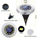 Solar Ground Lights-Waterproof Solar Lights Outdoor Garden- Solar Disk Lights-Upgraded 16LED Bright in-Ground Lights-Landscape Lights for Pathway, Yard, Lawn, Patio, Walkway (12 Pack White Light)