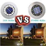 Solar Ground Lights-Waterproof Solar Lights Outdoor Garden- Solar Disk Lights-Upgraded 16LED Bright in-Ground Lights-Landscape Lights for Pathway, Yard, Lawn, Patio, Walkway (12 Pack White Light)