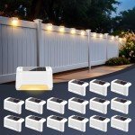 SOLPEX Solar Fence Lights Outdoor 16 Pack, Solar Step Lights Waterproof Led Solar Lights for Outdoor Stairs, Deck, Fence, Yard, Patio, and Balcony(Warm White)