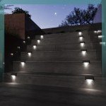 GIGALUMI Solar Deck Lights Outdoor, 16 Pack Waterproof LED Solar Lights for Stairs, Step, Fence, Railing, Yard and Patio (Cool White)