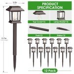 Benany Solar Pathway Lights Outdoor, 12 Pack Upgraded LED Waterproof Solar Outdoor Lights, Solar Garden Landscape Lighting for Outside Driveway Garden Landscape Walkway Path Yard Lawn Decor (12)