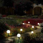 Solar Lights Outdoor, 8 Pack LED Solar Globe Powered Garden Light Waterproof for Yard Patio Walkway Landscape In-Ground Spike Pathway, Cold White