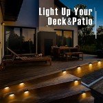 PATIOWIN Solar Step Lights 12 Pack, Solar Powered Deck Lights of Waterproof LED for Stairs, Fence, Yard, Patio, and Pathway (Warm White)