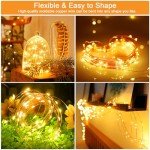 cshare Solar Fairy Lights Outdoor Waterproof,16.4ft 50LED Solar String Lights for Outside 8 Modes 2 Packs for Christmas Halloween Holiday Patio Backyard Garden Deorations Warm White