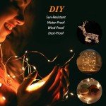 2-Pack 200 LED Solar String Lights for Outside,Solar Fairy Lights for Outside Waterproof,Solar String Lights Outdoor with 8 Modes for Christmas Tree,Balcony, Party,Wedding Decorations (Warm White)