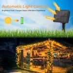 cshare Solar Fairy Lights Outdoor Waterproof,16.4ft 50LED Solar String Lights for Outside 8 Modes 2 Packs for Christmas Halloween Holiday Patio Backyard Garden Deorations Warm White