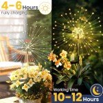 GIGALUMI Garden Outdoor Decor Lights 120LED 2Pack, Solar Garden Lights for Yard Outside Fairy Garden Lights Decorative, Solar Lights for Yard Pathway Flowerbed Planter Balcony Patio Garden Decor