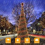 Extra-long 288FT 800LED Solar Fairy String Lights, 4-Pack 72FT 200 LED Outdoor Twinkle Lights Waterproof, 8 Lighting Modes, Warm White Copper Wire Lights for Deck Backyard Tree Garden Fence Pool Party