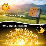 Solar String Lights for Outside, 200 LED 72Ft Solar Fairy Lights for Outside Waterproof with 8 Modes, Solar Lights Outdoor for Patio Tree Christmas Party Wedding Decor(Warm White)