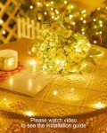 Minetom Solar String Lights for Outside, 33Ft 100 LED Outdoor Solar Fairy Lights, 8 Modes Balcony Lights for Tree Patio Christmas Party Wedding Decor (Warm White)