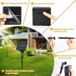 Extra-long 288FT 800LED Solar Fairy String Lights, 4-Pack 72FT 200 LED Outdoor Twinkle Lights Waterproof, 8 Lighting Modes, Warm White Copper Wire Lights for Deck Backyard Tree Garden Fence Pool Party