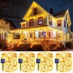 Cuorung 4 Pack Solar String Lights for Outside, 400LED 160FT Bright Solar Lights Outdoor Waterproof, Copper Wire with 8 Modes Fairy Lights for Tree Garden Party Wedding Halloween Decor (Warm White)