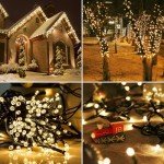 Solar String Lights for Outside, 2 Pack 100 Led Solar Christmas Lights Outdoor Waterproof 100ft Solar Fairy Lights 8 Lighting Mode Solar String Lights Idea for Garden,Courtyards,Trees(Warm White)