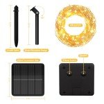 Solar String Lights for Outside, 200 LED 72Ft Solar Fairy Lights for Outside Waterproof with 8 Modes, Solar Lights Outdoor for Patio Tree Christmas Party Wedding Decor(Warm White)
