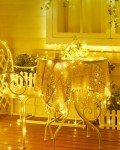 Minetom Solar String Lights for Outside, 33Ft 100 LED Outdoor Solar Fairy Lights, 8 Modes Balcony Lights for Tree Patio Christmas Party Wedding Decor (Warm White)