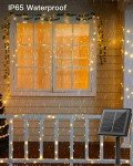 Brightown Solar String Lights, 2 Packs Total 66Ft 200 LED Solar Fairy Lights with 8 Modes, Waterproof Solar Lights for Outside Patio Yard Tree Wedding Christmas(Warm White)