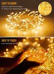 Brightown Solar Lights for Outside, 9.8Ft 120 LED Solar String Lights Outdoor Waterproof, 8 Modes Firecracker Balcony Lights for Tree Patio Christmas Party Wedding Decor (Warm White)