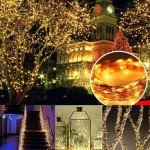 Joomer Solar Christmas Lights Outdoor, 2Pack Total 80FT 240LED 8 Modes Solar Fairy Lights, Waterproof String Lights for Christmas Decoration (Warm White)