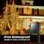 Solar String Lights for Outside, 2 Pack 100 Led Solar Christmas Lights Outdoor Waterproof 100ft Solar Fairy Lights 8 Lighting Mode Solar String Lights Idea for Garden,Courtyards,Trees(Warm White)