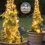kolpop Solar Fairy Lights for Outside Waterproof, 3 Pack 96FT 240LED Solar Powered String Light Outdoor, 8 Modes Copper Wire Solar Twinkle Lighting for Tree Garden Yard Christmas(Warm White)