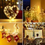 kolpop Solar Fairy Lights for Outside Waterproof, 3 Pack 96FT 240LED Solar Powered String Light Outdoor, 8 Modes Copper Wire Solar Twinkle Lighting for Tree Garden Yard Christmas(Warm White)