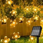 Solar String Lights for Outside，50 LED Solar Flower String Lights Outdoor Waterproof，Solar Powered Outdoor Decorative String Lights for Yard, Lawn, Fence, Flower Garden, Christmas Tree