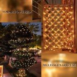 Solar String Lights for Outside，50 LED Solar Flower String Lights Outdoor Waterproof，Solar Powered Outdoor Decorative String Lights for Yard, Lawn, Fence, Flower Garden, Christmas Tree
