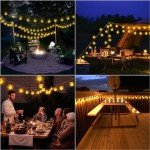 Flacchi Solar String Lights Outdoor Waterproof - 51 Feet Crystal Globe Patio Lights with 8 Lighting Modes for Garden Yard Porch Party Wedding Decor(Warm White)
