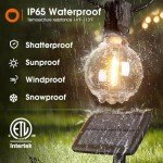 addlon 100FT Solar String Lights Outdoor with Remote, 54 LED Shatterproof Bulbs, Dimmable & Timable, 3 Light Modes, G40 Waterproof Solar String Lights for Outside Backyard Party Decor