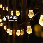 Flacchi Solar String Lights Outdoor Waterproof - 51 Feet Crystal Globe Patio Lights with 8 Lighting Modes for Garden Yard Porch Party Wedding Decor(Warm White)