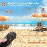 addlon 54(48+6) FT Solar String Lights Outdoor Waterproof with USB Port & Remote Control Solar Patio Lights Long Last for 20+Hrs Dimmable Solar Power LED Bulbs for Porch Garden Market Bistro