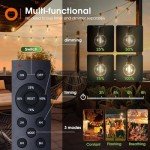 addlon 100FT Solar String Lights Outdoor with Remote, 54 LED Shatterproof Bulbs, Dimmable & Timable, 3 Light Modes, G40 Waterproof Solar String Lights for Outside Backyard Party Decor