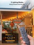 Brightown 58FT Solar String Lights Outdoor with Remote Cable Ties and Hooks, Commercial Grade Patio Lights with 26 LED Shatterproof Bulbs, 3 Light Modes Hanging Light for Backyard Party Decor