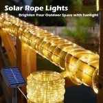 Solar Rope Light Waterproof IP65 39FT 100LEDs Outdoor LED ‎Solar Outdoor Lights for Party Garden Yard Home Wedding Christmas Halloween Holiday Tree Decoration Lighting